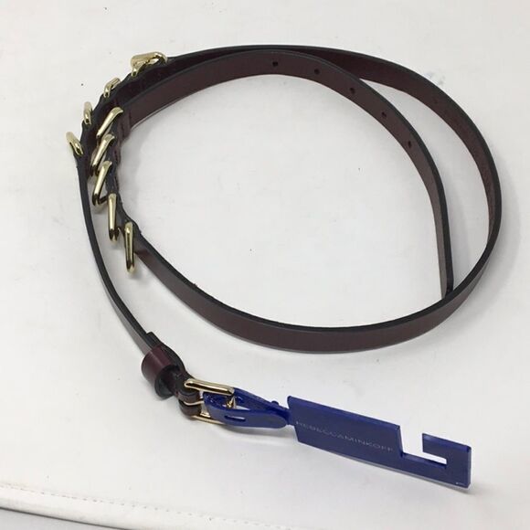 Rebecca Minkoff Metal Accent Leather Belt (D15) - Picture 1 of 5